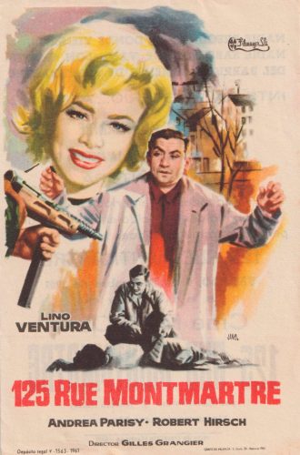 125 Rue Montmartre, Gilles Grangier, 1959. Cine Mariola 9-12-1961