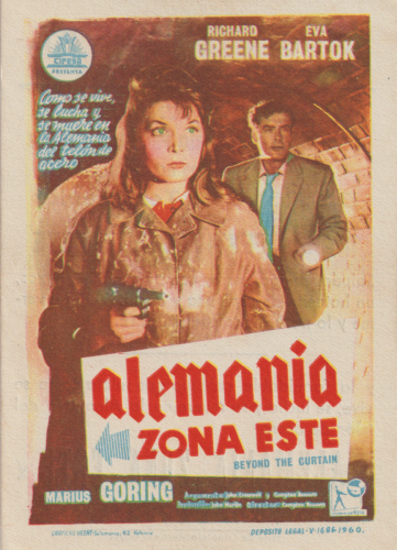 Alemania Zona Este (Beyond the Curtain), Compton Bennett, 1960. Cine Principal 26-6-1962
