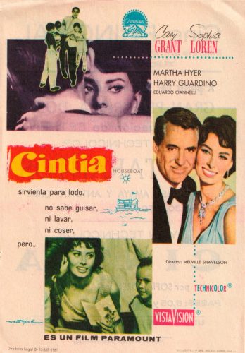 Cintia (Houseboat), Melville Shavelson, 1958. Cine Principal 4-7-1964