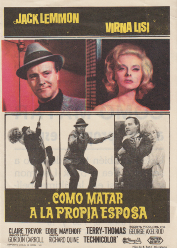 Cómo matar a la propia esposa (How to Murder your Wife), Richard Quine, 1965. Cine Mariola 4-11-1965