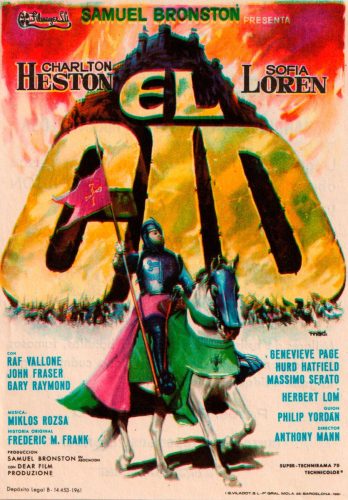 El Cid, Anthony Mann, 1961. Cine Principal 19-6-1962. Estrenada en el Cine Mariola el 26-2-1962