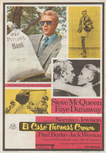 El caso Thomas Crown (The Thomas Crown Affair), Norman Jewison, 1968. Cine Mariola 7-12-1968