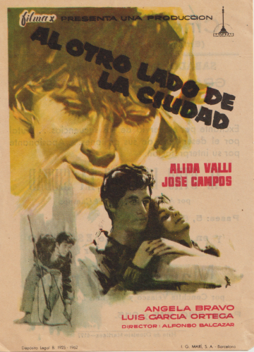 Al otro lado de la ciudad, Alfonso Balcázar, 1962. Cine Principal 20-10-1962