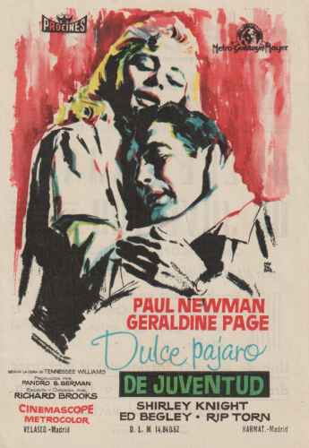 Dulce pájaro de juventud (Sweet Bird of Youth), Richard Brooks, 1962. Cine Central 9-5-1963