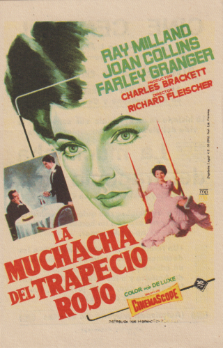La muchacha del trapecio rojo (The Girl in the Red Velvet Swing), Richard Fleischer, 1955. Cine Central 31-1-1962