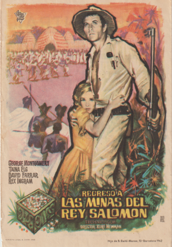 Regreso a las minas del rey Salomón (Watusi), Kurt Neumann, 1959. Cine Central 21-2-1963