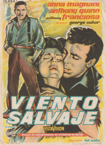 Viento salvaje (Wild Is the Wind), George Cukor, 1957. Cine Central 18-6-1962