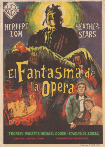 El fantasma de la Ópera (The Phantom of the Opera), Terence Fisher, 1962, Cine Mariola 3-6-1963