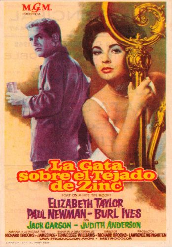 La gata sobre el tejado de zinc (Cat on a Hot TIn Roof), Richard Brooks, 1958. Cine Principal 10-2-1962