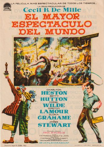 El mayor espectáculo del mundo (The Greatest Show on Earth), Cecil B. DeMille, 1952. Cine Mariola 28-10-1963