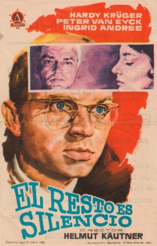 El resto es silencio (Der Rest ist Schweigen), Helmut Kautner, 1959. Cine Mariola 21-3-1961 