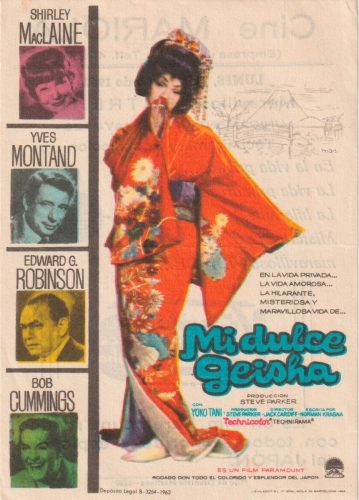 Mi dulce geisha (My Geisha), Jack Cardiff, 1962. Cine Mariola 7-5-1962